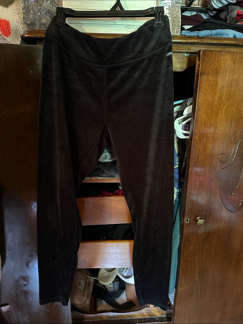 Danskin Black Velvet-Look Leggings